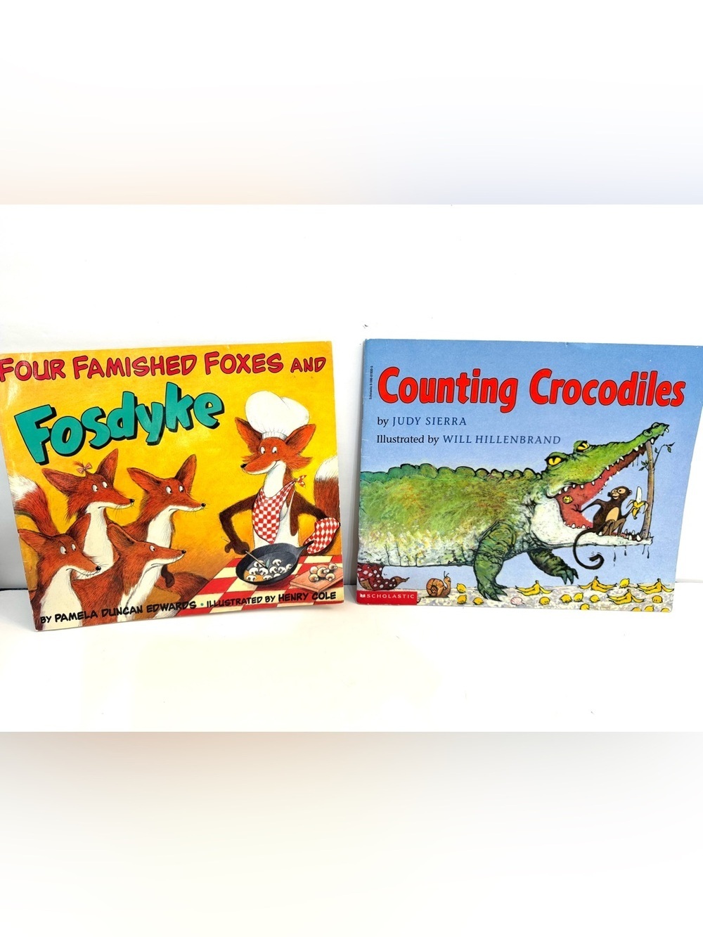 2 VTG Children’s Storybooks Kids Books Counting Crocodiles Four Foxes & Fosdyke